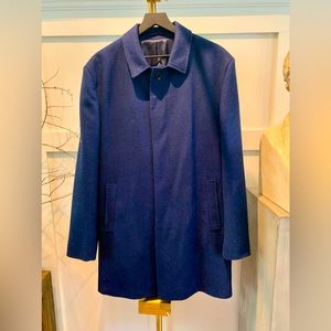 Blue wool topcoat